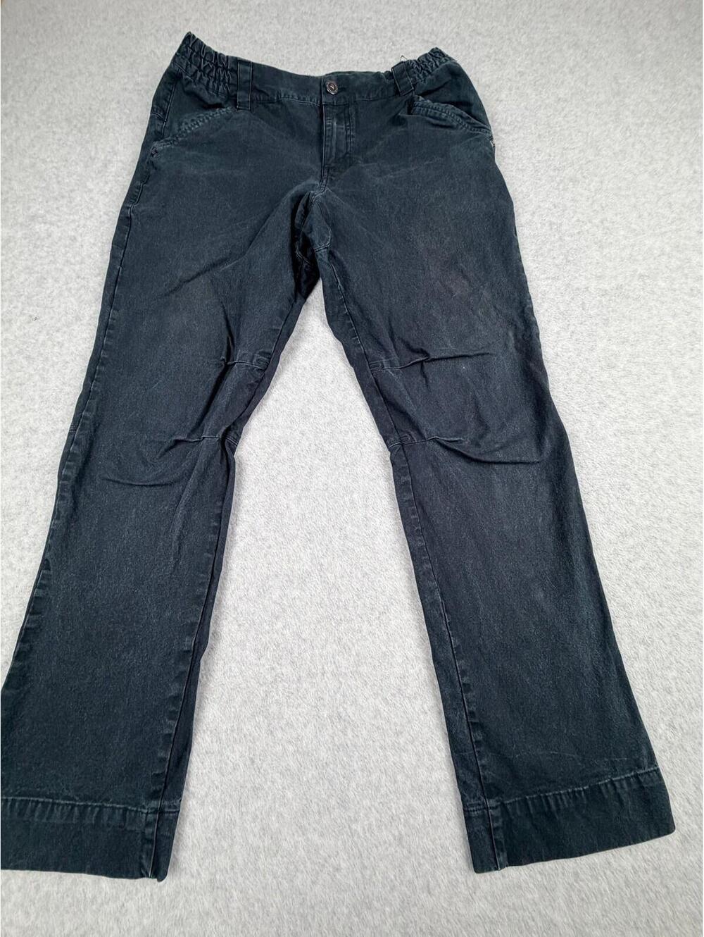 Kathmandu Mens Outdoor Hiking Cargo Pants‎ L Black Elastic Waist Knee Reinforced